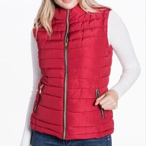 Highlander red zip up puffer vest
